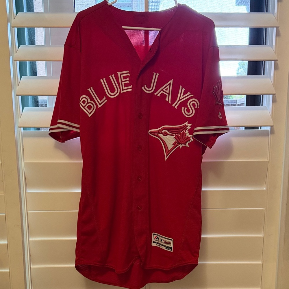 Majestic Red Blue Jays Jersey